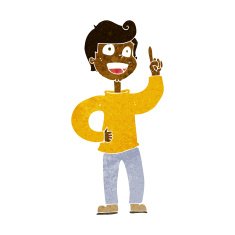cartoon boy with great idea N6