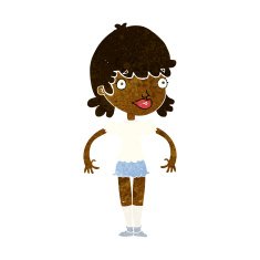 cartoon happy woman N159