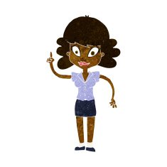 cartoon happy woman with idea N6