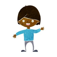 cartoon waving boy N11
