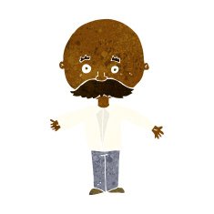 Cartoon Man With Mustache N69