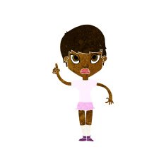 cartoon girl with idea N10