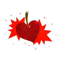 cartoon love heart cherry N2
