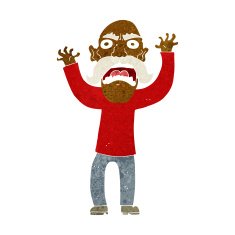 cartoon angry old man N94