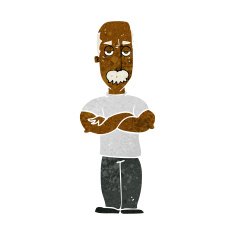 cartoon angry man with mustache N6