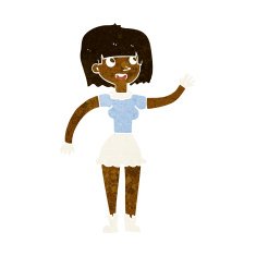 Cartoon Girl Waving N20