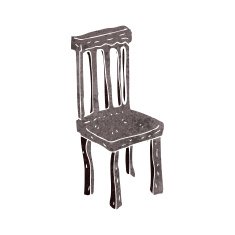 cartoon old wooden chair N7