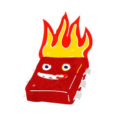 cartoon red hot computer chip N2