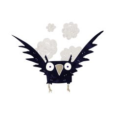 cartoon spooky bird N4