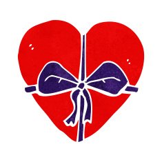 cartoon heart shaped present N6