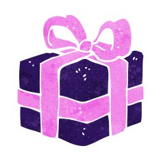 cartoon christmas present N42