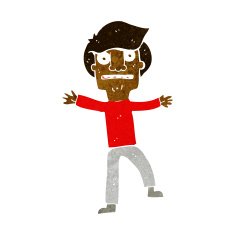 cartoon boy panicking N17