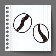 coffee bean doodle drawing N36