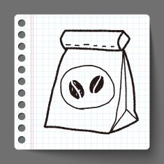 coffee bean doodle drawing N37