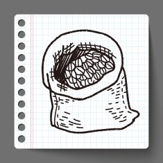 coffee bean doodle drawing N39