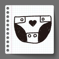 Diapers doodle drawing N5