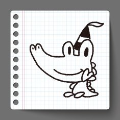 doodle birthday crocodile N7