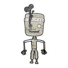 cartoon malfunctioning robot N3