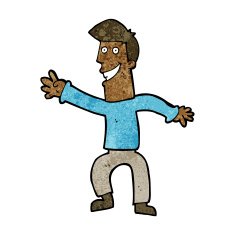 cartoon happy man dancing N22