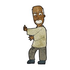 cartoon angry old man N96