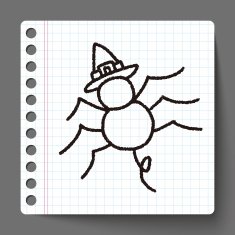 halloween spider doodle drawing N6