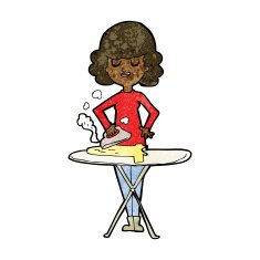 cartoon woman ironing N6