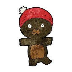 cartoon cute black bear N28