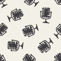 doodle microphone seamless pattern background N10