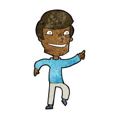 cartoon happy man pointing N36