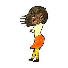 cartoon woman making photo face N7