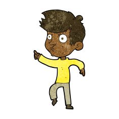 cartoon pointing boy N19