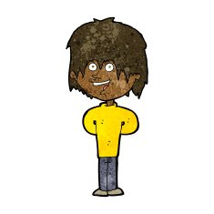 cartoon happy scruffy boy N6