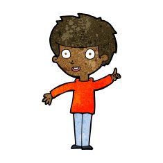 cartoon boy with idea N57
