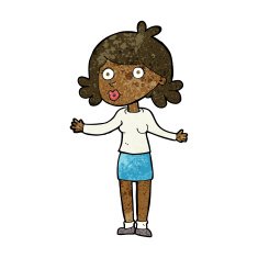 cartoon confused woman N79