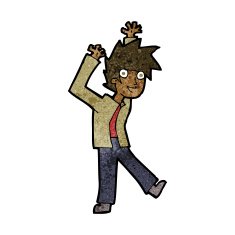 cartoon excited boy N95