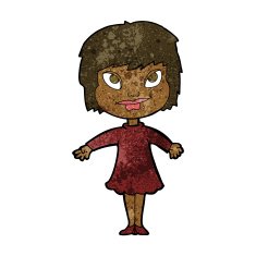 cartoon girl shrugging shoulders N18