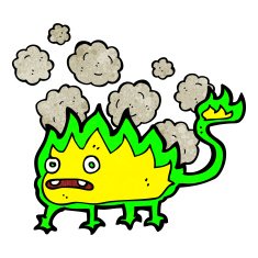 cartoon little fire demon N14