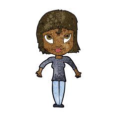 cartoon girl shrugging shoulders N19