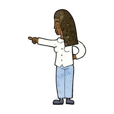 cartoon woman pointing N128