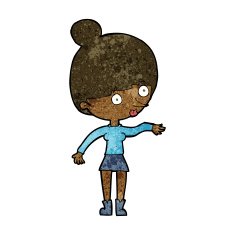 cartoon surprised woman N139