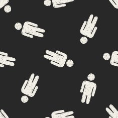 man doodle seamless pattern background N3