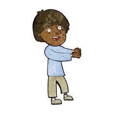 cartoon happy man showing N6