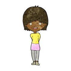 cartoon friendly woman N42