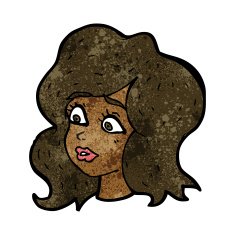 cartoon woman looking concerned N6