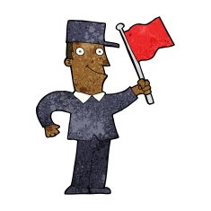 cartoon man waving flag N11