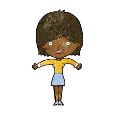 cartoon excited woman N81