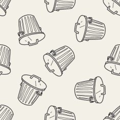 trash can doodle seamless pattern background N5