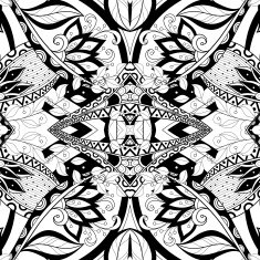 Vector Seamless Abstract Black and White Tribal Pattern N63