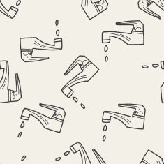faucet doodle seamless pattern background N5