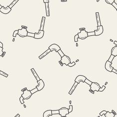 faucet doodle seamless pattern background N6